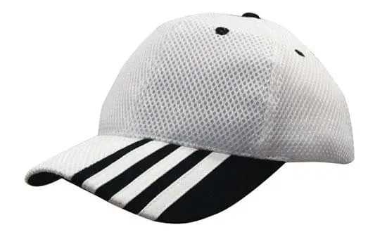 Headwear Sandwich Mesh W/peak Stripes Cap X12 - 4109 Metro Workwear.